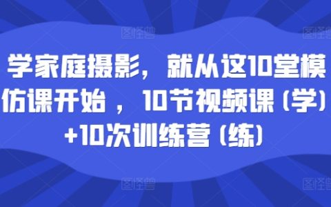 家庭摄影入门必学：10大实战模仿课程+10次实战训练营