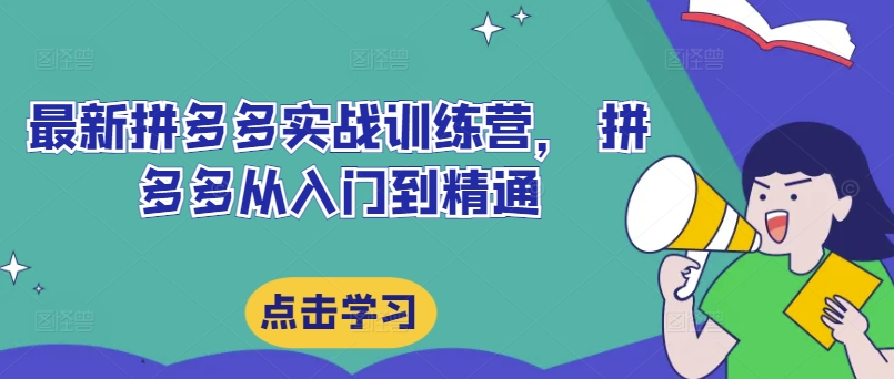 最新拼多多实战训练营，从新手到高手的全链路成长指南