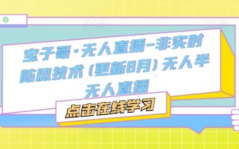 宝子哥直播·智能无人直播技术：8月防风升级版，非实时直播解决方案