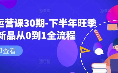 淘系电商实战教程第30期：下半年旺季新品打造攻略，从零起步实现爆款全流程解析