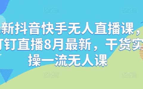 2024抖音快手无人直播课程：钉钉直播最新8月实操干货，一流无人直播技巧