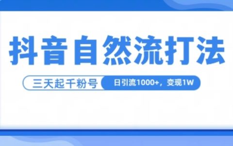 抖音自热流量策略揭秘，单视频突破十万播放，日吸粉千余，轻松实现三倍收益过万