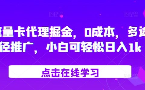 无本经营流量卡代理，多种推广方式助力小白轻松实现日入千元