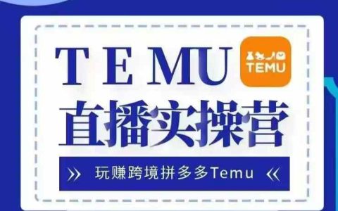 Temu直播实战训练营，玩转跨境拼多多Temu，从国内电商转型海外赚取美元