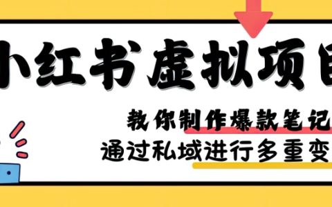 实战攻略：小红书虚拟项目，打造爆款笔记，揭秘矩阵式放大运营技巧