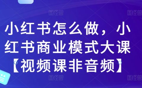 小红书运营全攻略，小红书营销策略与商业模式详解【视频教程而非音频】