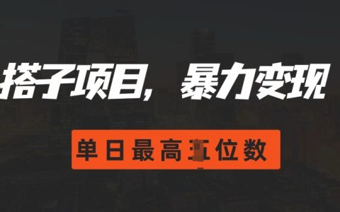 2024年最新搭子玩法，零门槛操作，轻松实现日入四位数收益