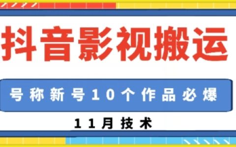 抖音影视视频搬运技巧：1:1精准搬运方法，新号10个作品快速引爆流量