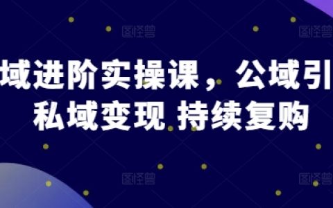 公域引流策略与私域变现实战课程——提升持续复购技巧