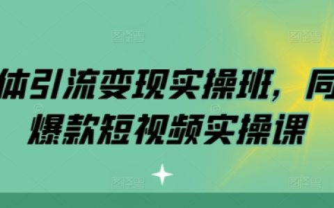 实体店铺引流变现实战班：同城爆款短视频制作与运营课程