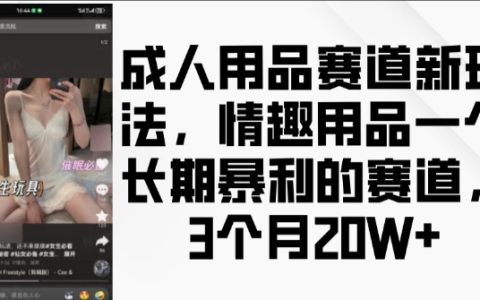 情趣用品行业创新策略，持续盈利热点，3月内实现收益翻倍揭秘