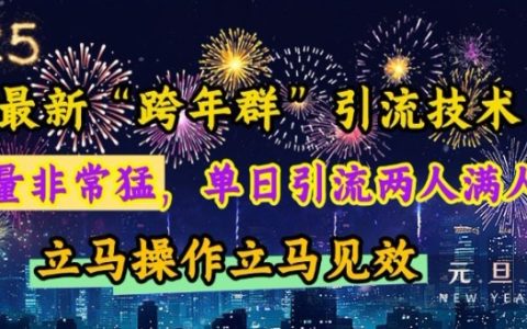 最新“跨年群”高效引流策略，单日增加两人满员，立即操作快速见效【独家揭秘】