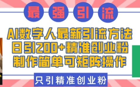 AI数字人高效引流技巧，每日吸引200+精准创业粉丝，简易制作与矩阵操作指南