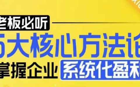 【老板必听】五大核心策略，解锁企业系统化盈利之道（2024最新版）