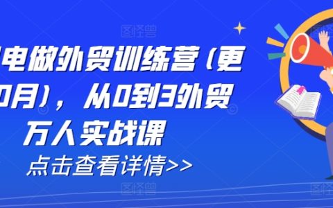 AI闪电做外贸训练营(更新12月)，从0到3外贸万人实战课