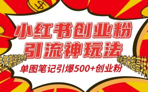 单图笔记引爆精准创业粉丝，小红书引流技巧助力500+用户私信狂潮