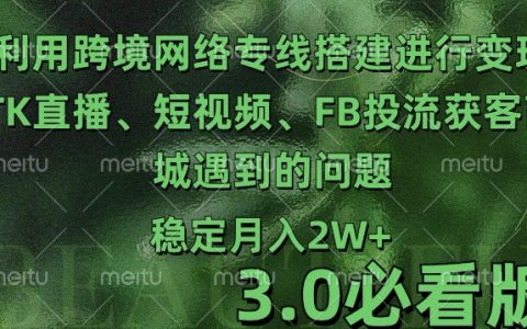 跨境电商TK直播与短视频营销攻略：解决搭建与引流难题，实现高效变现3.0教程【揭秘】