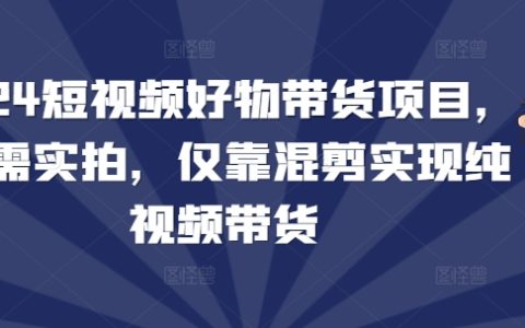 2024年短视频带货新手教程：无需实拍，仅靠混剪实现纯视频带货项目（附详细步骤与技巧）