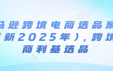 2025年亚马逊跨境电商选品案例分析，聚焦利基市场精准选品策略