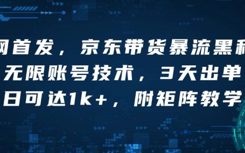 京东带货暴增黑科技，无限账号技术助力3天快速出单，单日销量破千，附矩阵教学详解【独家揭秘】