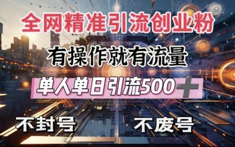 独家揭秘：全网高效引流技巧，单人每日吸粉500+，操作简单不封号、不费号