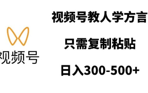 轻松学会方言：视频号教程助力每日收入提升