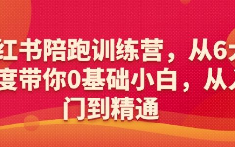 小红书运营陪跑营：6大维度带你从0到1，新手小白也能玩转小红书！