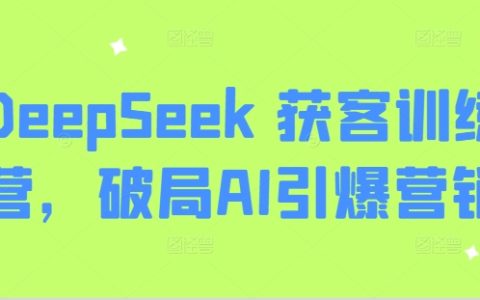 DeepSeek获客实战训练营：AI赋能营销破局，打造爆品营销新思路