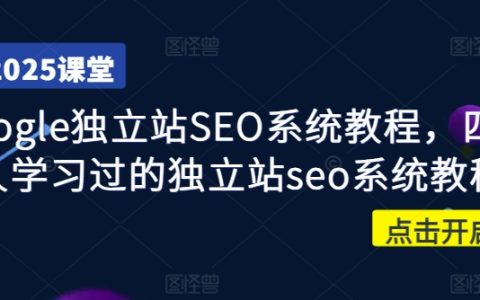 《四万学员首选》Google独立站SEO优化实战教程，快速提升外贸网站流量的秘密武器（系统学习版）