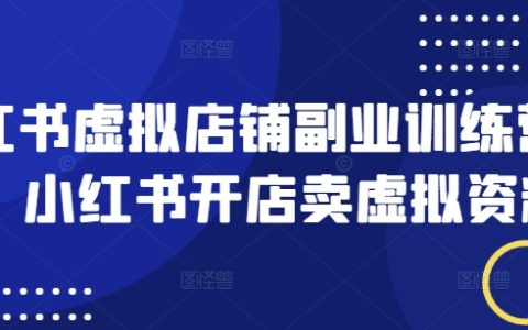 小红书虚拟店铺副业培训课程1.0版，教你如何开设小红书店铺销售虚拟产品