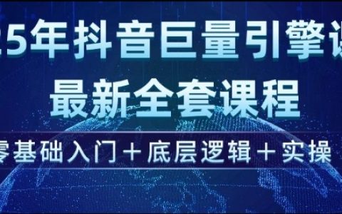 2025年抖音巨量引擎实战课程：从零基础到精通，掌握底层逻辑与实操技巧